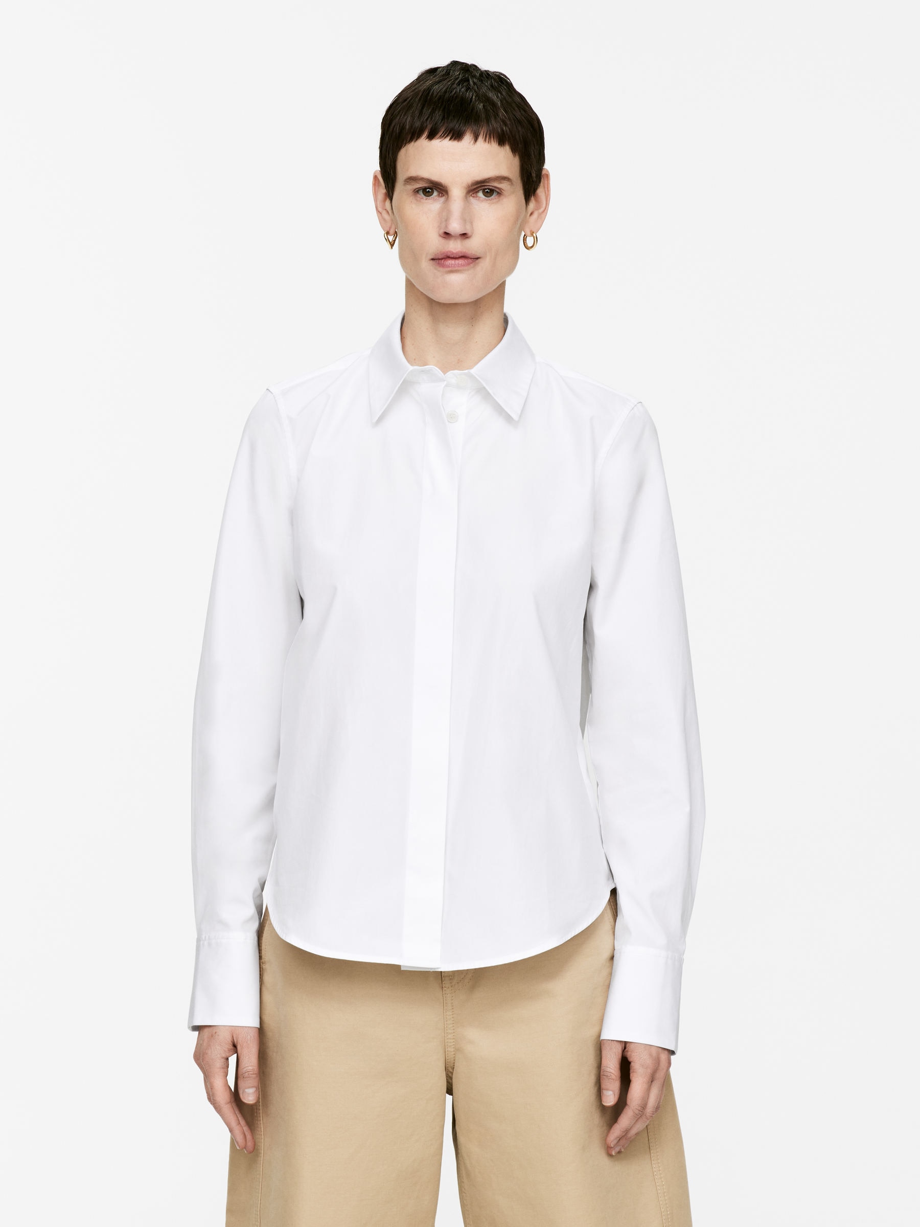 Regular-Fit Poplin Shirt – White – Women – Arket Gb