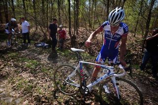 Paris-Roubaix: Tom Boonen (Quick Step) saw his Hell of the North dreams dashed in the Forest of Arenberg.