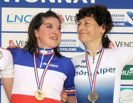 M&eacute;lodie Lesueur, 2010 French champion with bronze medalist Jeannie Longo