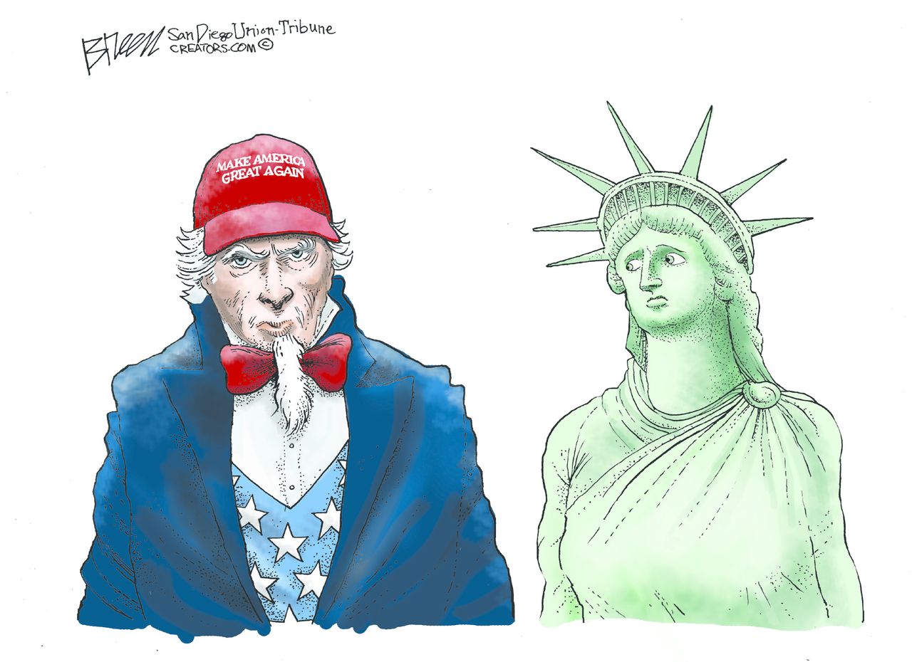 Political Cartoon U.S. trump 2016