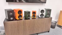 Cambridge Audio L/R series of speakers on table