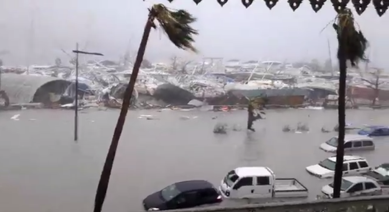 Hurricane Irma strikes Saint Martin. 