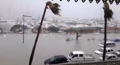 Hurricane Irma strikes Saint Martin. 