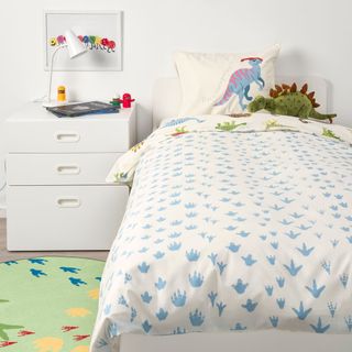 childrens bedroom with ikeas dinosaur bedding