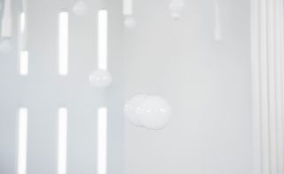 Cloudy bubbles in white room