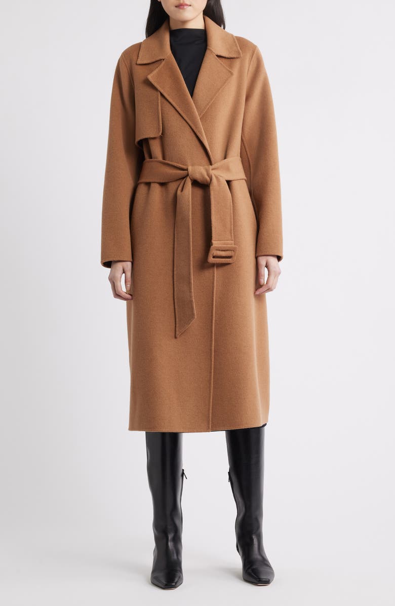 Houndstooth Double Face Belted Coat