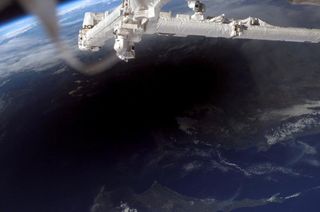 Solar Eclipse of 2006 Seen From Space Station