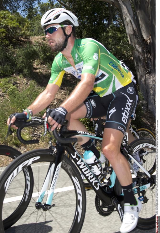 Mark Cavendish (Omega Pharma-Quickstep) in the green jersey