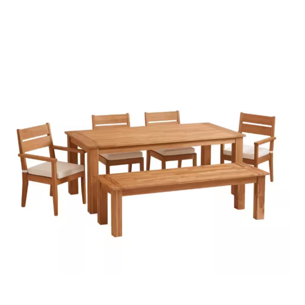 Callahan 6-Piece Teak Wood Rectangle Outdoor Dining Set