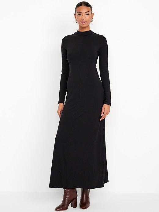 Mock Neck Maxi Dress