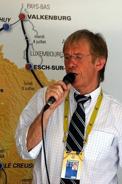 The perennial voice of the Tour de France, Daniel Mangeas.