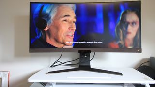 BenQ EW3880R widescreen monitor playing video content