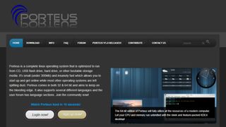 Website screenshot for Porteus