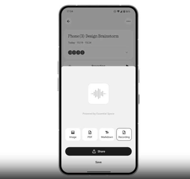 Users can now share an audio recording through Nothing OS latest update.