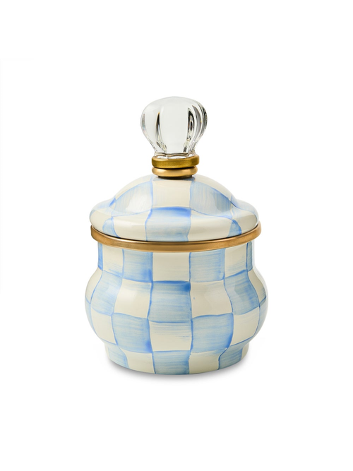 Sky Check Lidded Sugar Bowl