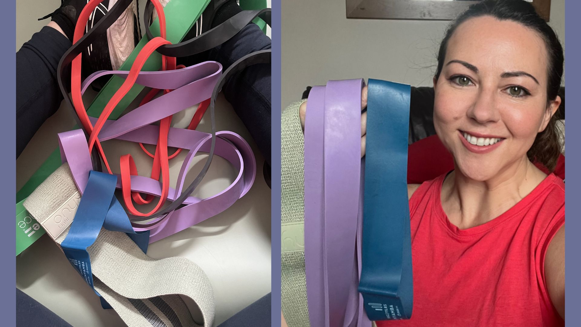 Susan Griffin holding resistance bands