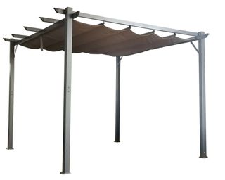 Outdoor Pergola Gazebo 10' x 10' Flat Hanging KD Tent Retractable