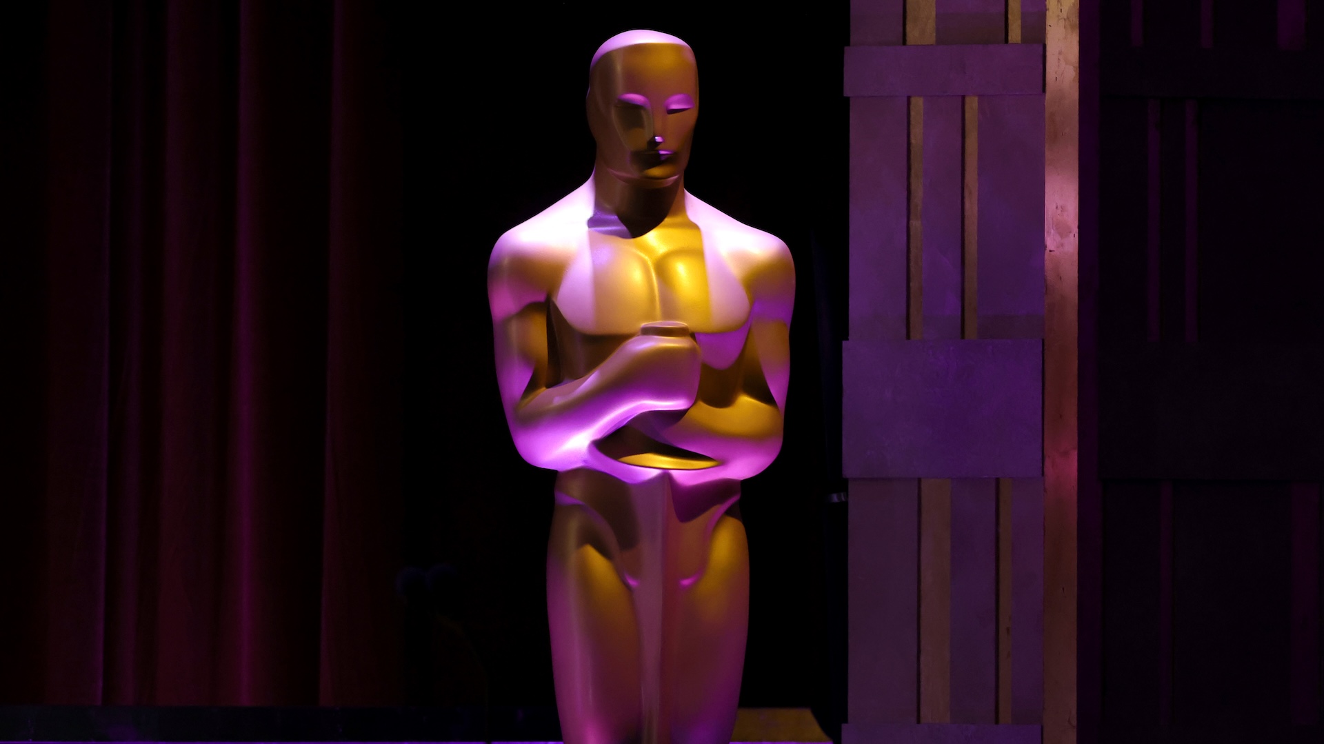 HOLLYWOOD, CALIFORNIA - NOVEMBER 16: An Oscar statue is displayed during the 16th Governors Awards at The Ray Dolby Ballroom on November 16, 2025 in Hollywood, California. (Photo by Kevin Winter/Getty Images)