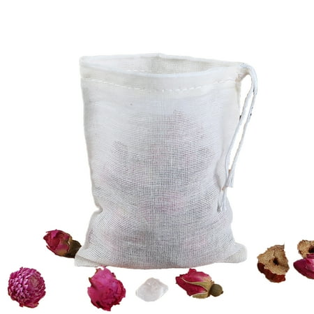 20pcs Muslin Drawstring Bags,spice Bags for Cooking, Reusable Straining Herbs Cheesecloth Bags, Coffee Tea Brew Bags, Soup Gravy Broth Stew Bags, Bone Broth Brew Bags