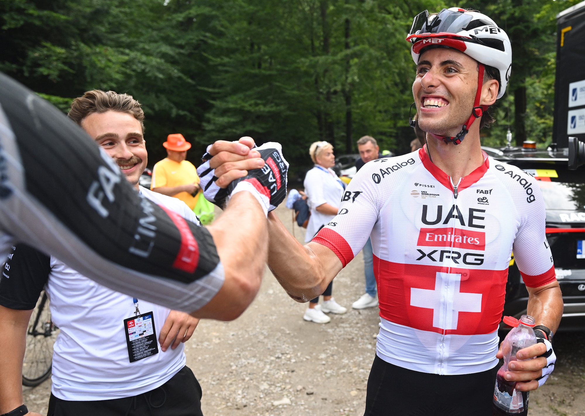 Stage winner Jan Christen of Switzerland and UAE Team Emirates - XRG
