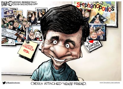 Political cartoon U.S. Stephanopoulos Clinton
