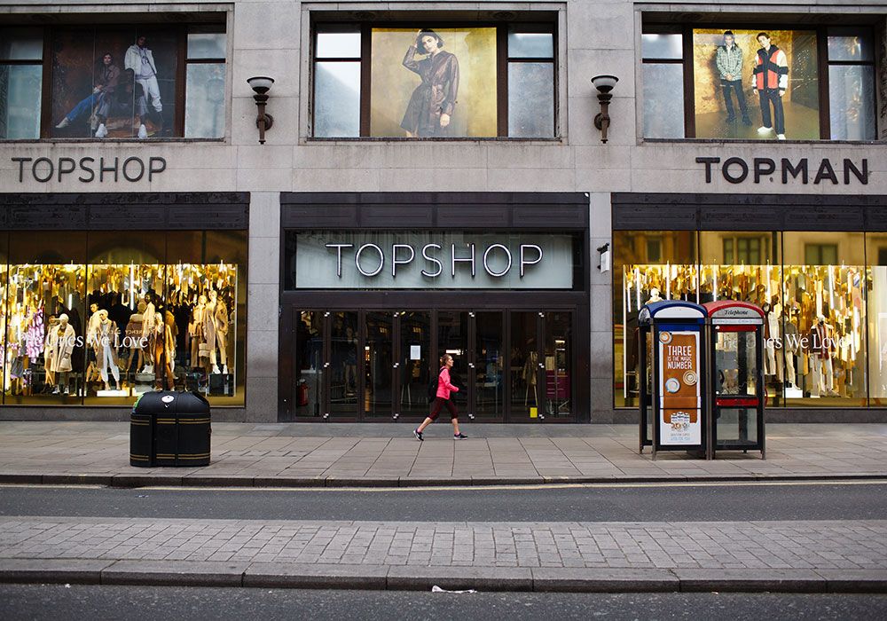 Front of Topshop&#039;s old flagship store on London&#039;s Oxford Street