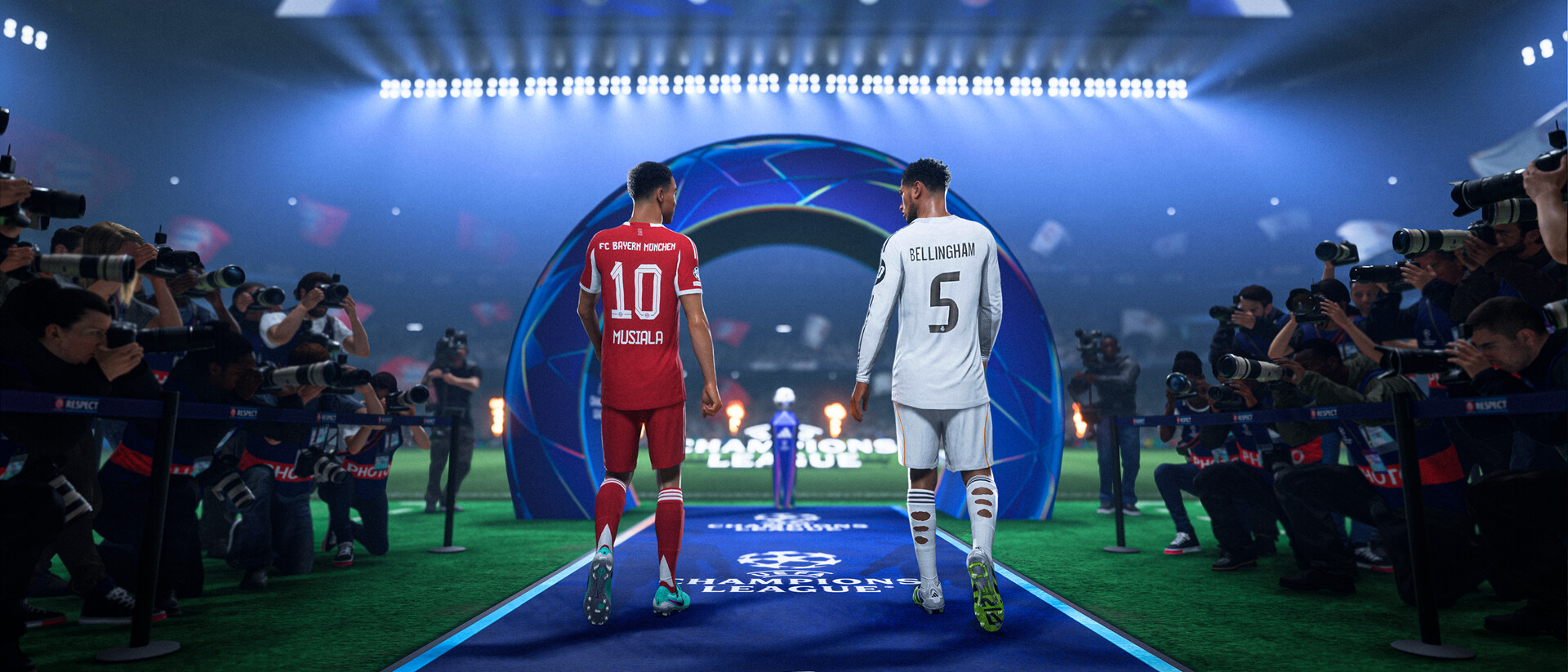 Jamal Musiala and Jude Bellingham in EA Sports FC 26