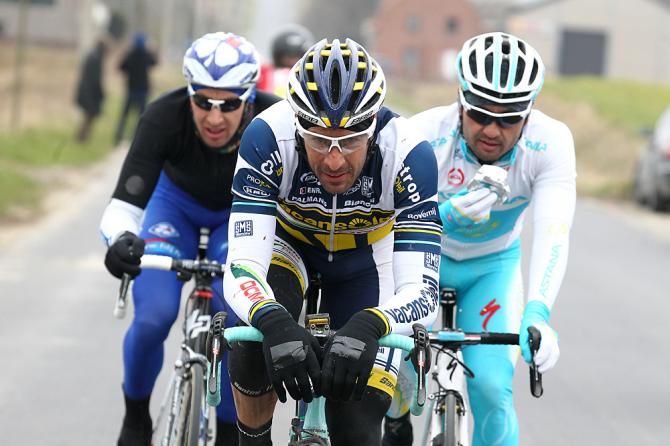 Juan Antonio Flecha drives the breakaway