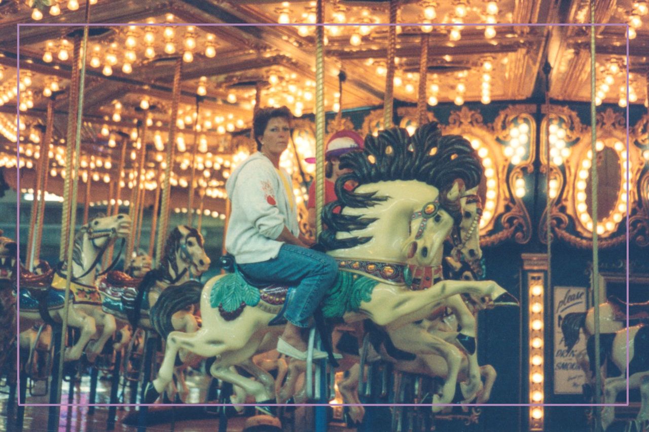 Woman on carousel