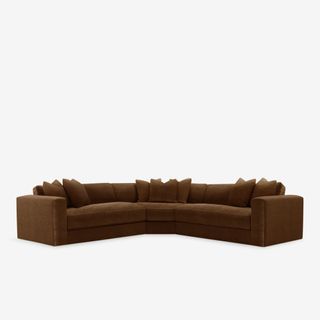 Hughes Sectional Sofa (Cinnamon Porto Velvet)