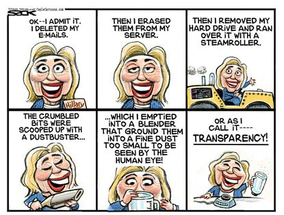 
Political cartoon U.S. Hillary Clinton emails