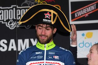 Guillaume Van Keirsbulck (Wanty - Groupe Gobert) in the winner's head gear