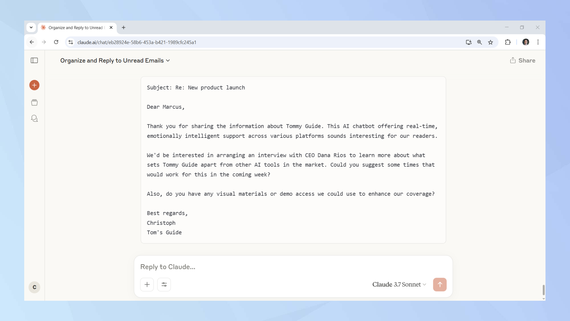 Claude priority email prompt