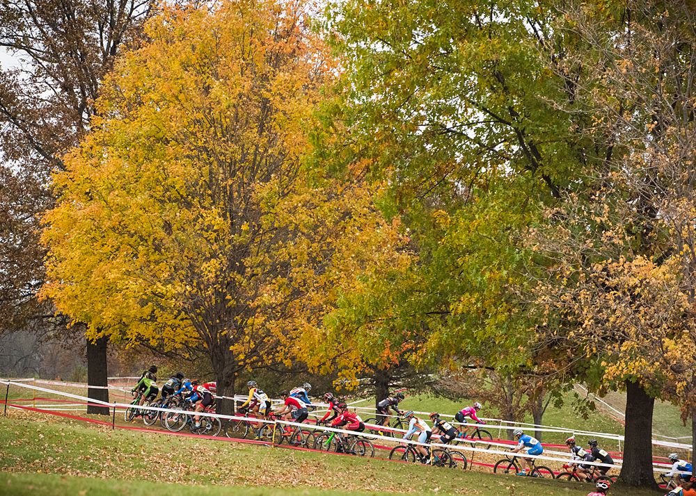 The elite women's race at Kings CX After Dark