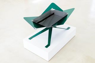 Green metal table
