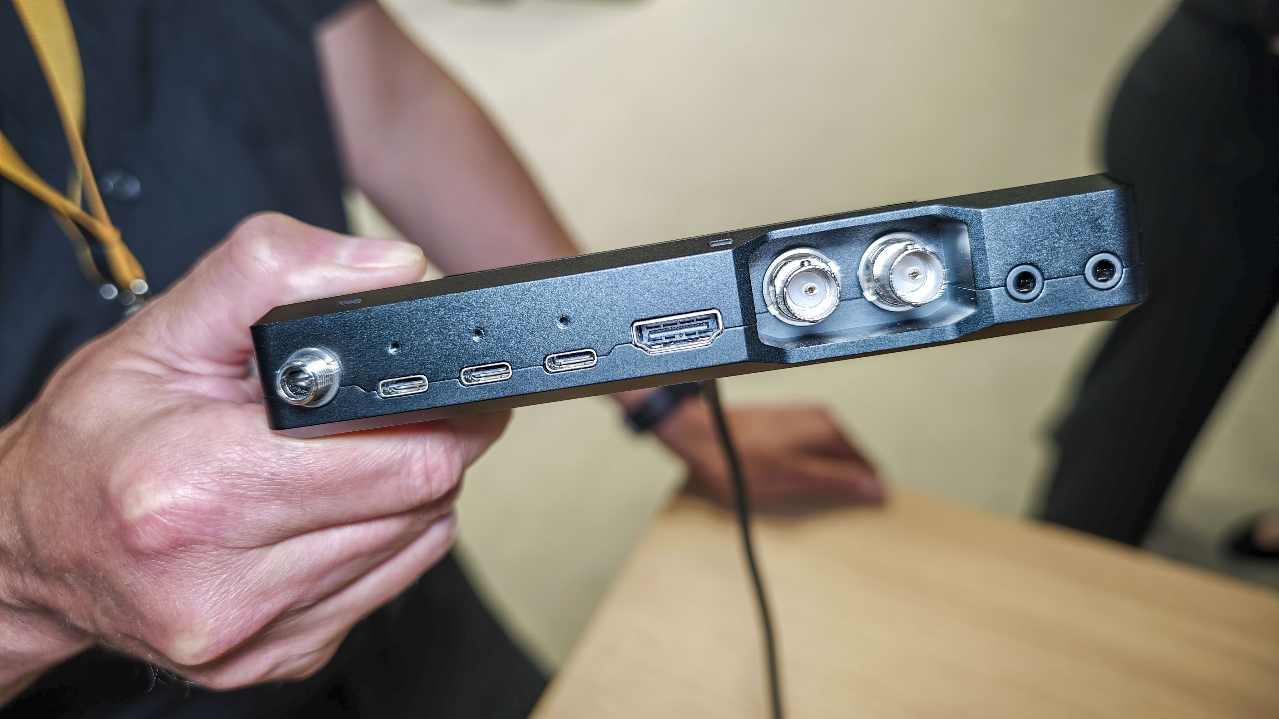 IBC 2025 show – BlackMagic Camera ProDock in the hand