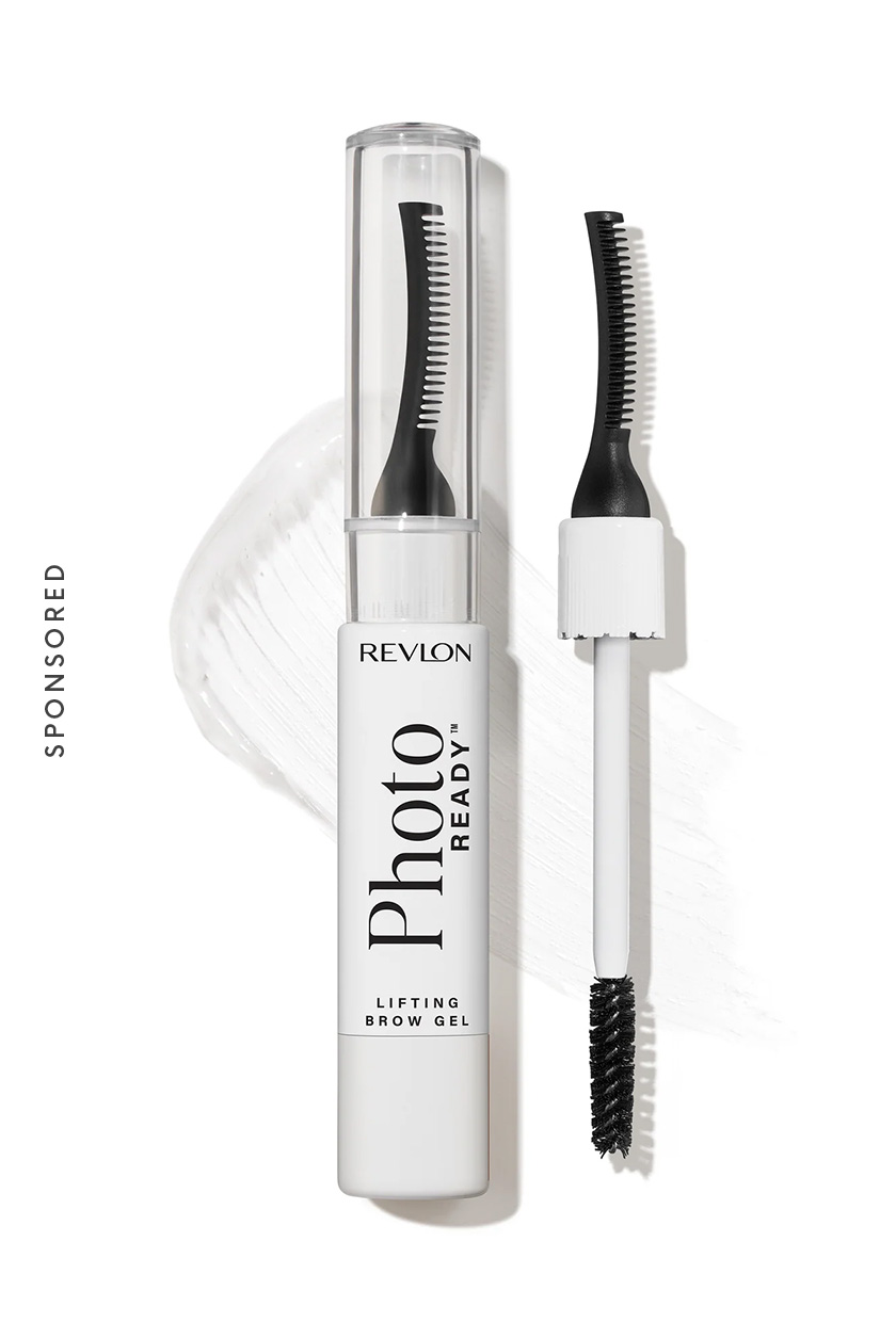 a white tube with a black brow wand spoolie