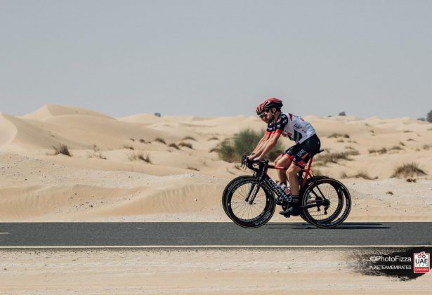 The sun was out for the ride in the desert