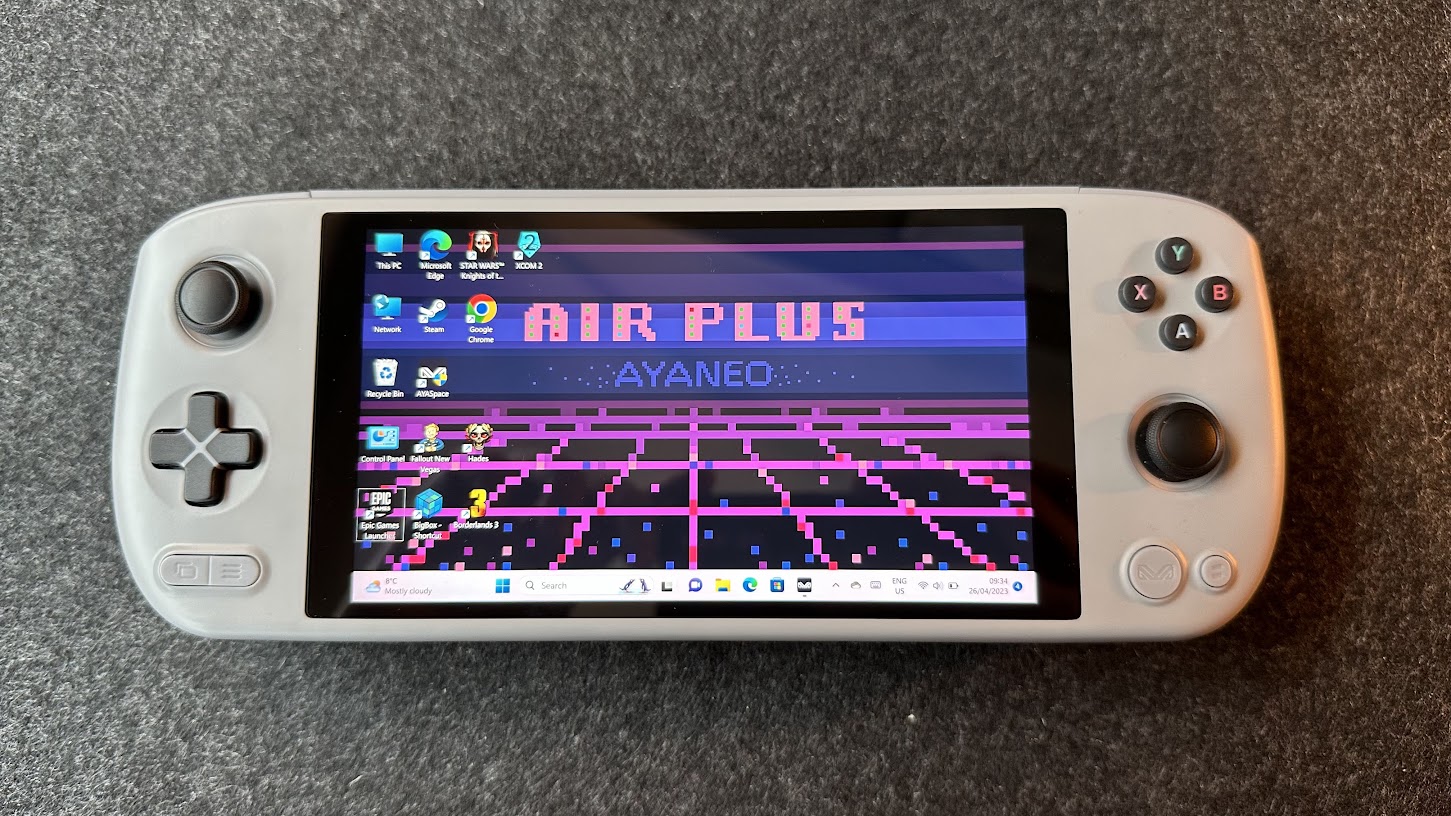 Homescreen of the AyaNeo Air Plus