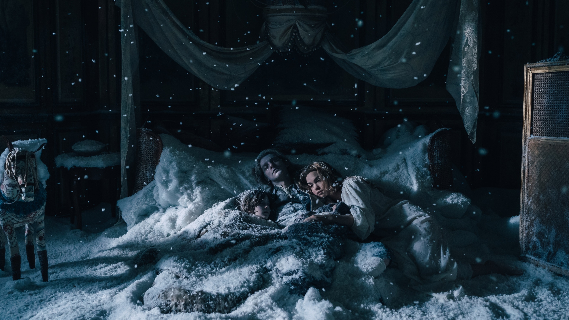 The Queen lies in snow with her husband and son in Marie Antoinette
