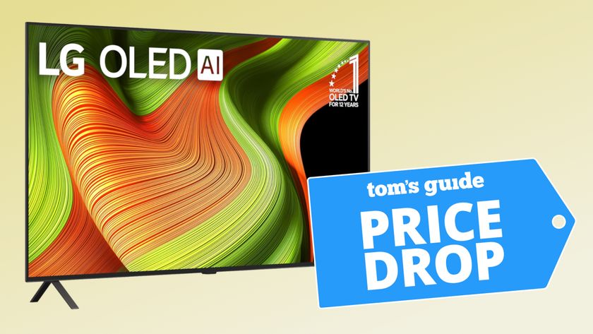The LG B5 OLED next to a badge that reads: &quot;Tom&#039;s Guide Price Drop&quot;