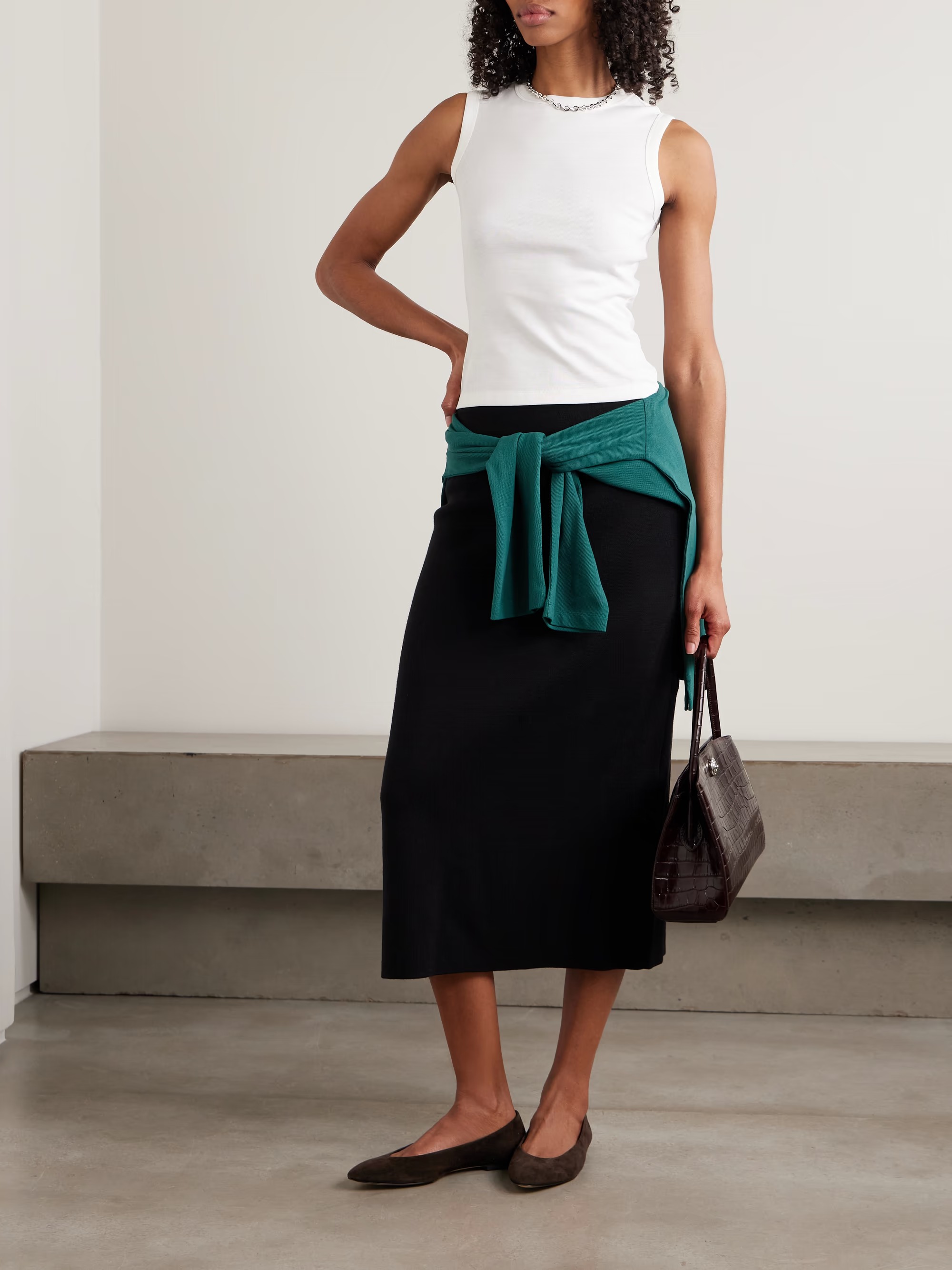 FLORE FLORE, Esm&amp;eacute; ribbed organic cotton-jersey tank