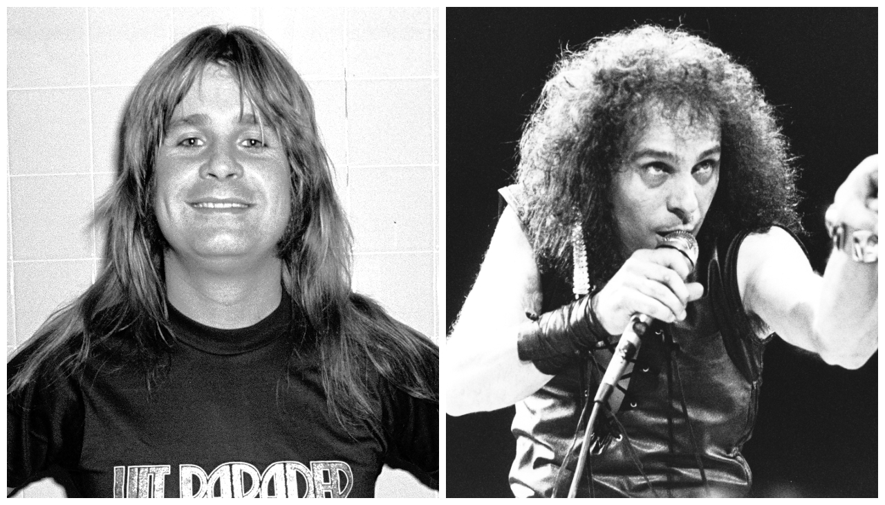 Photographs of Ozzy Osbourne in 1980 and Ronnie James Dio performing live