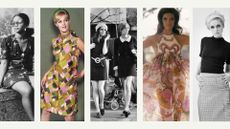 60s fashion trends, including oversized glasses, mini dresses and paisley print