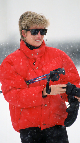 Diana Princess of Wales on a skiing holiday in Lech, Austria in 1994