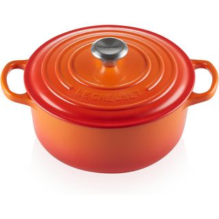 Le Creuset Signature Enamelled Cast Iron Round Casserole Dish With Lid, 20 Cm, 2.4 Litre, Volcanic, 21177200902430