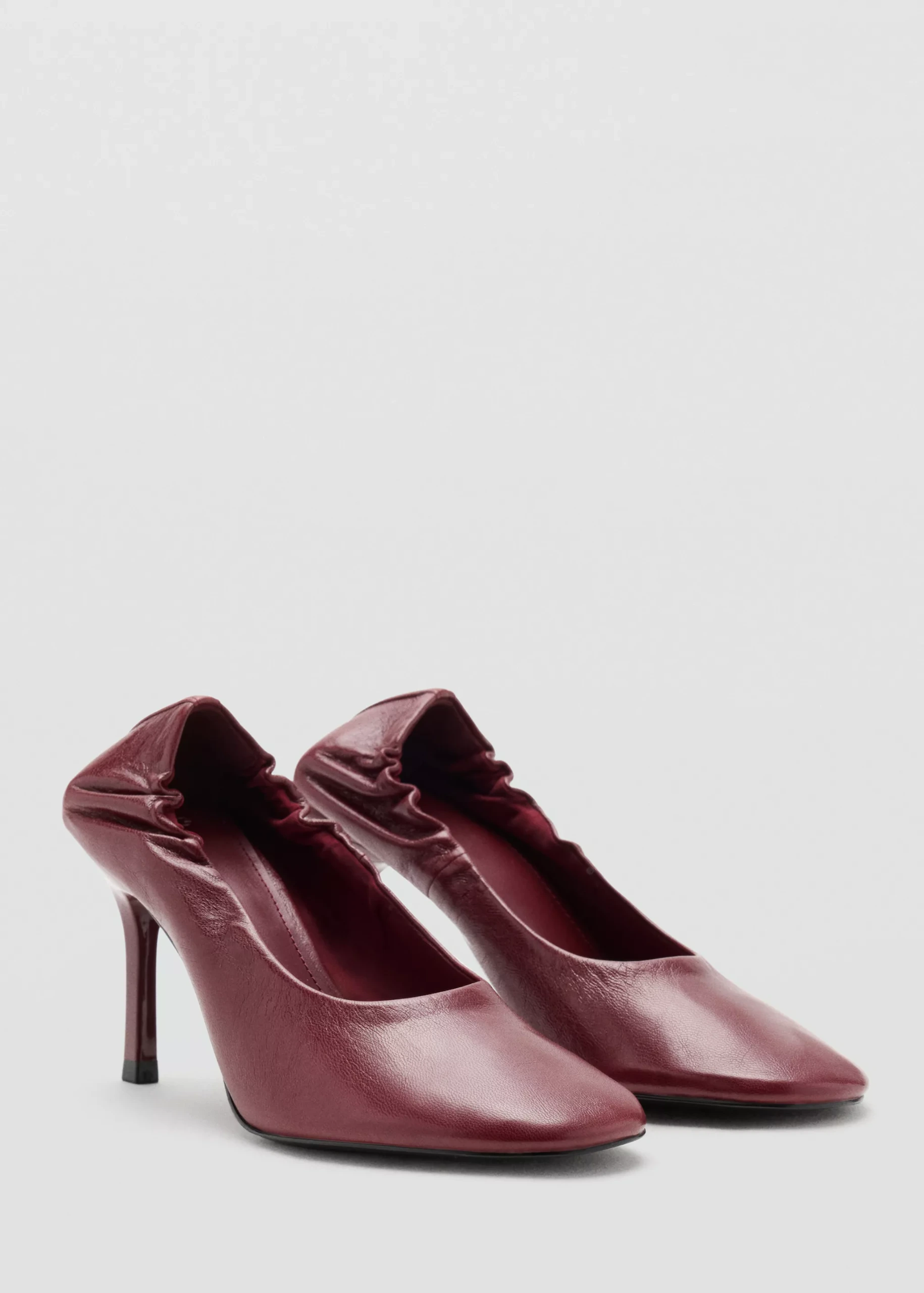 Round-Toe Leather High-Heeled Shoes - Women | Mango United Kingdom
