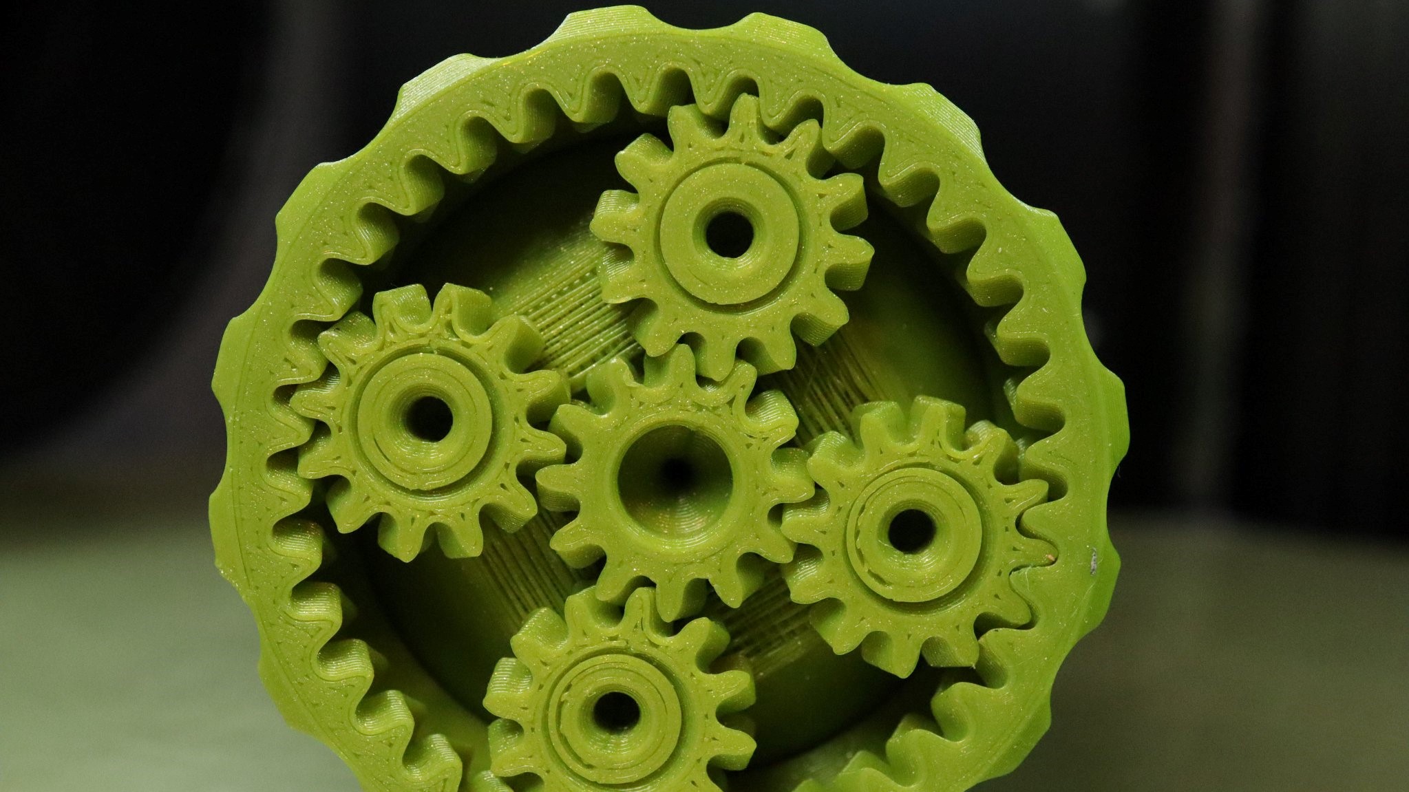 Close up of 3D Printed gears