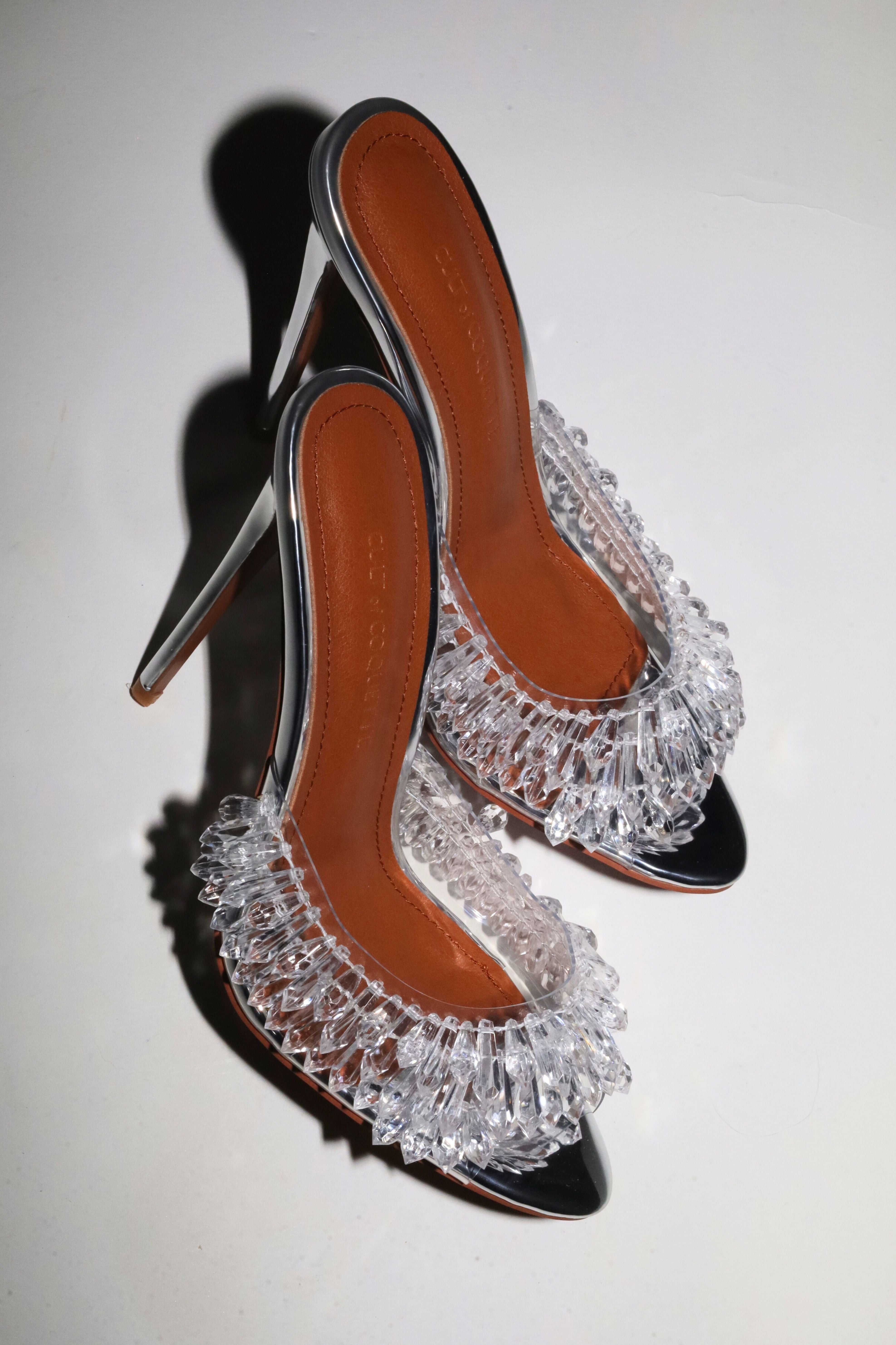 Goldie Clear Drip Chandelier Open Toe Mules 120 Mm