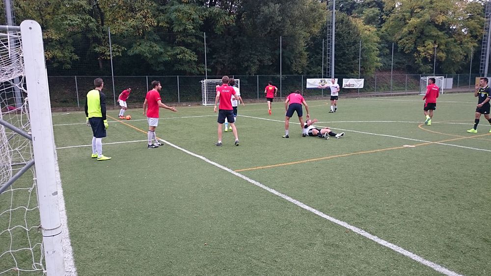Katusha host their annual team-staff soccer match in Peschiera del Garda, Italy